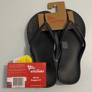 ARCHIES arch support black flip flops Size 7